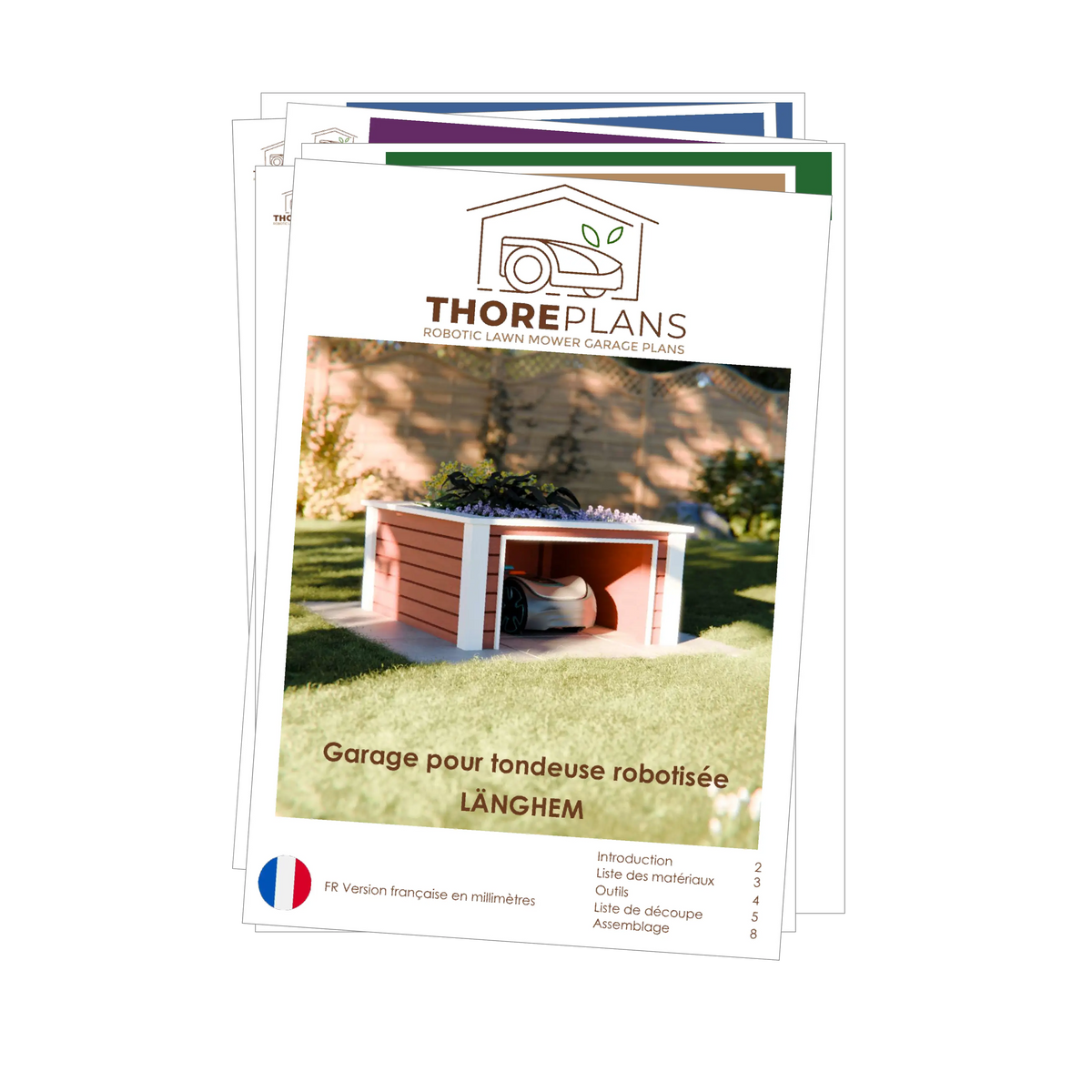 Länghem PDF robot mower garage plan French version booklet overview by ThorePlans