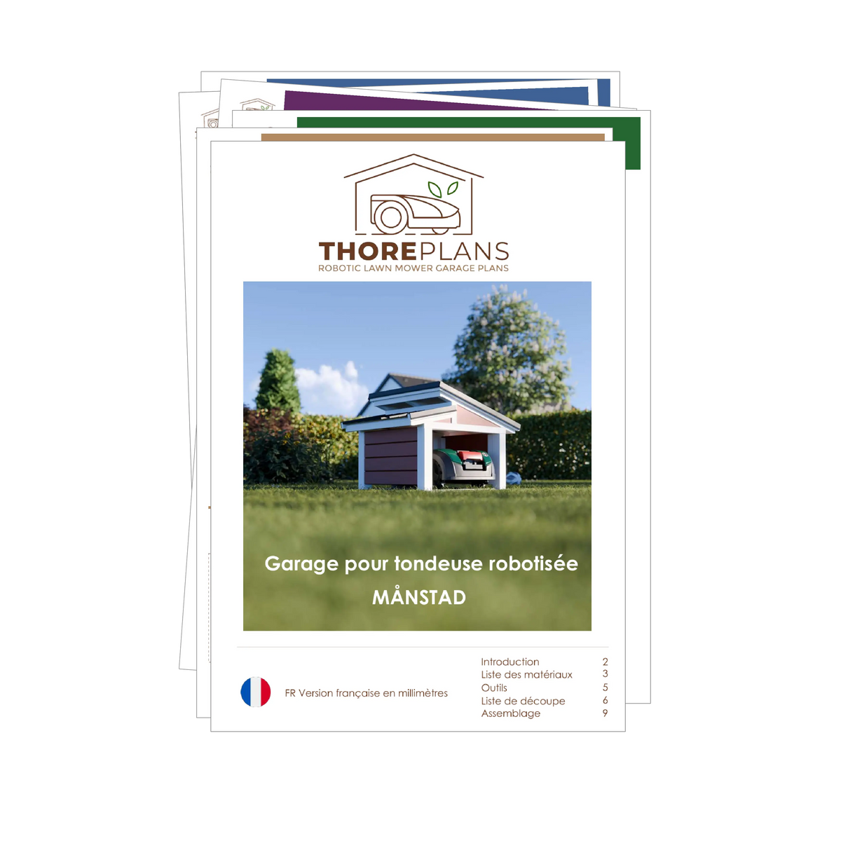 Månstad PDF robot mower garage plan French version booklet overview by ThorePlans