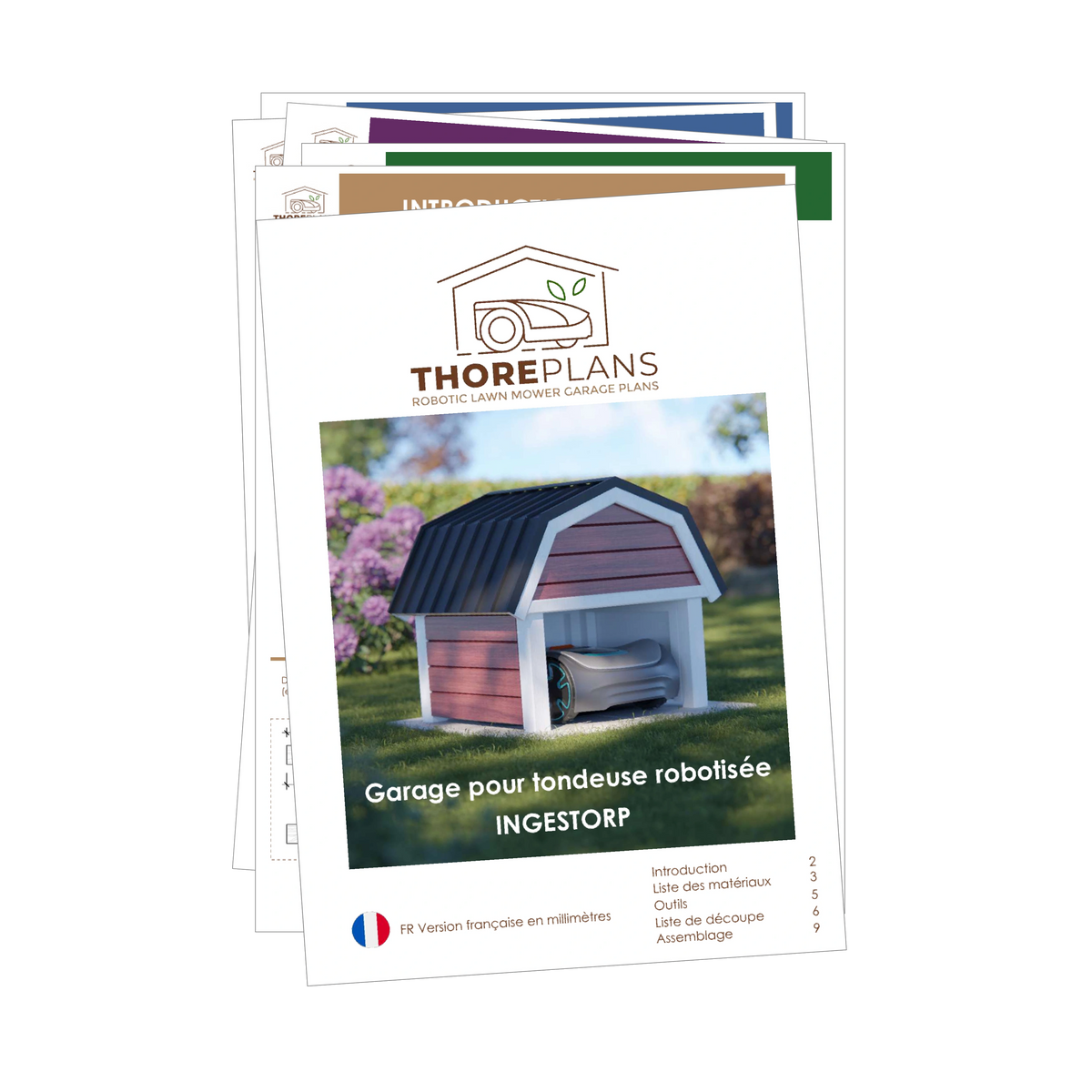 Ingestorp PDF robot mower garage plan French version booklet overview by ThorePlans