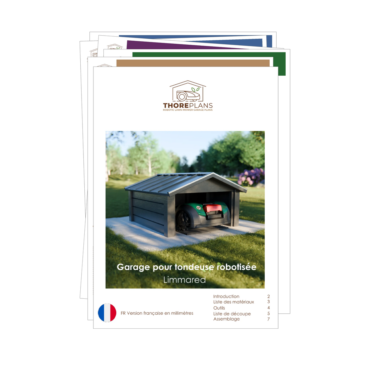 Limmared PDF robot mower garage plan French version booklet overview by ThorePlans