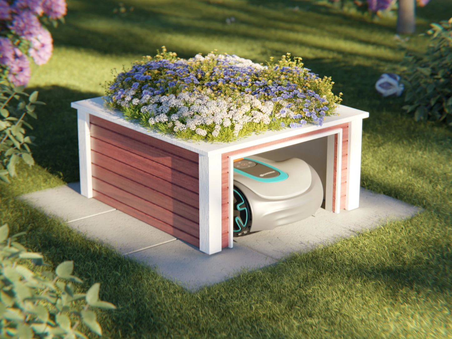 Plantable Robotic Lawn Mower Garage - Länghem