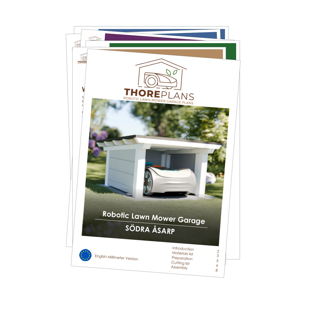 Södra Åsarp PDF robot mower garage plan English Millimeter version booklet overview by ThorePlans