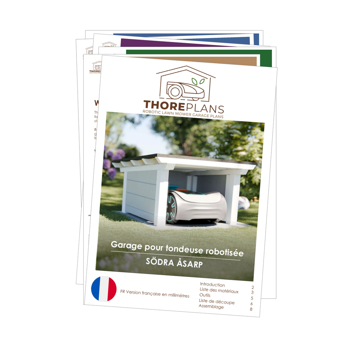 Södra Åsarp PDF robot mower garage plan French version booklet overview by ThorePlans