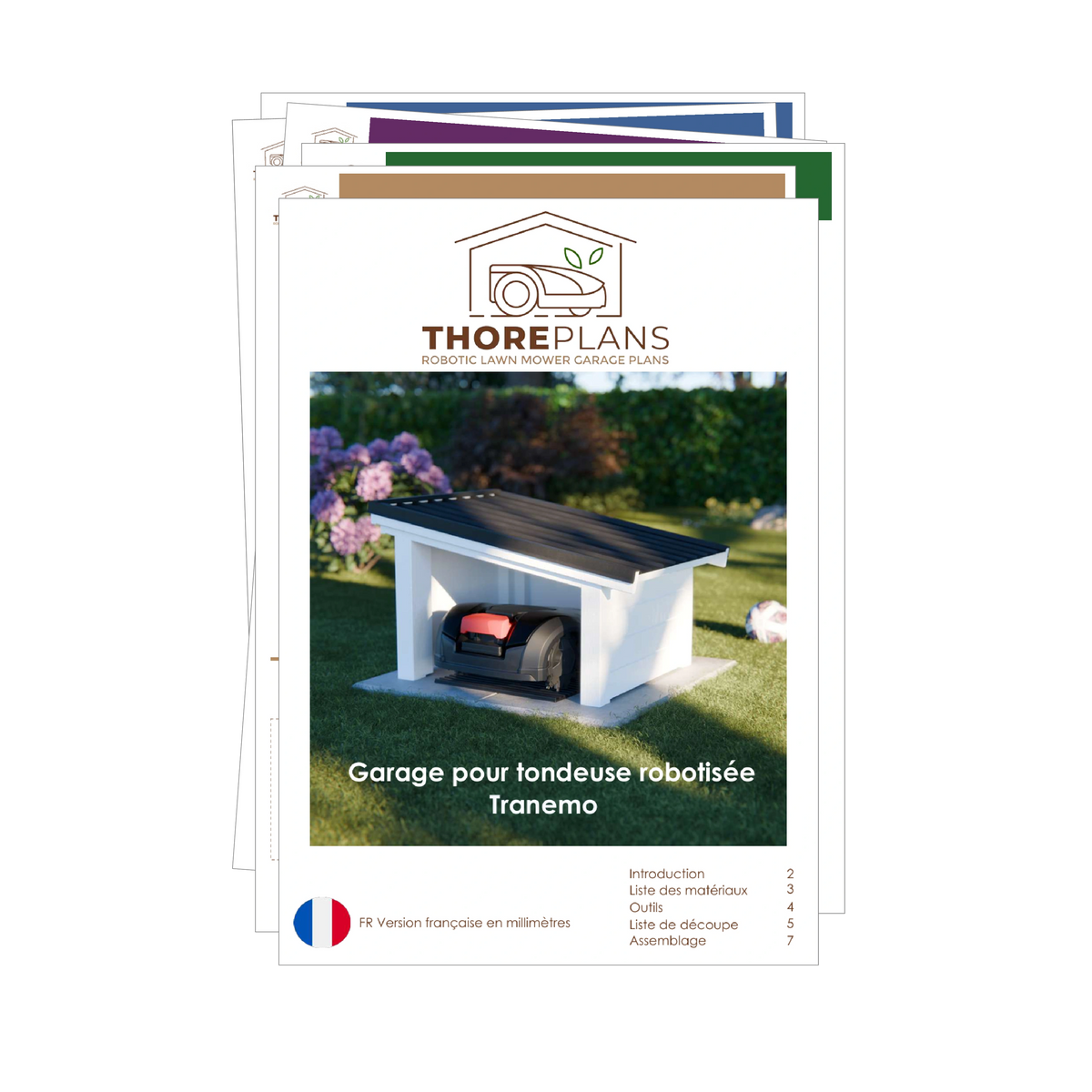 Tranemo PDF robot mower garage plan French version booklet overview by ThorePlans