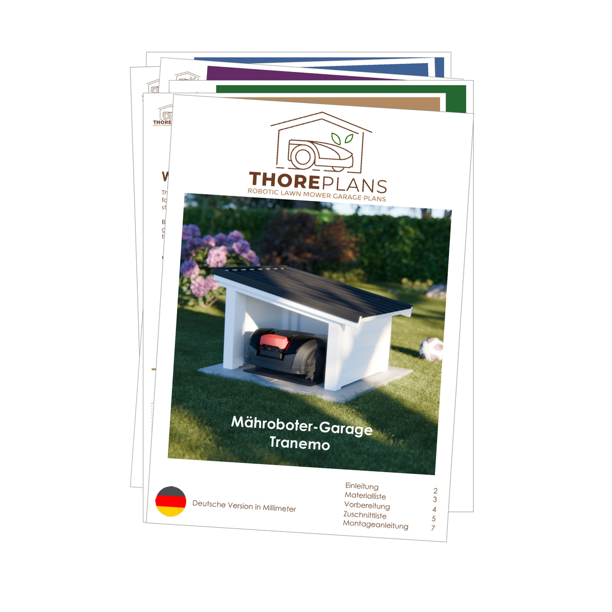 Tranemo PDF robot mower garage plan German version booklet overview by ThorePlans